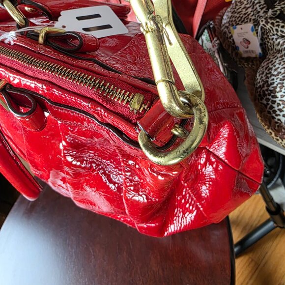 Coach Large Red Patent Leather Satchel/Tote - Picture 15 of 17